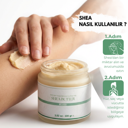 Melusca Shea Yağı – Soğuk Sıkım, Ham & İşlenmemiş | 100 gr